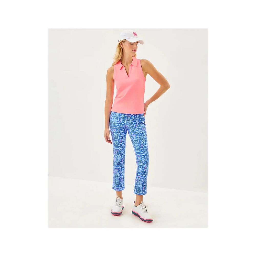 Lilly Pulitzer Luxletic Corso Kick Flare Pants Blue Print Size 0 UPF 50+